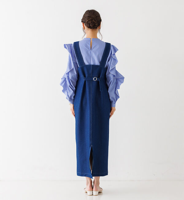 abahouse mavie「ジャージーデニムジャンパースカート」|ジャンパースカート|