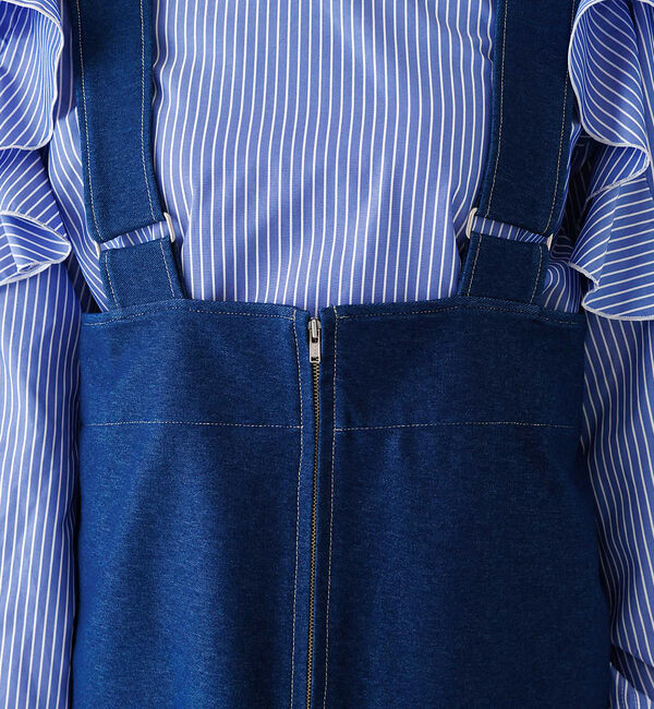 abahouse mavie「ジャージーデニムジャンパースカート」|ジャンパースカート|