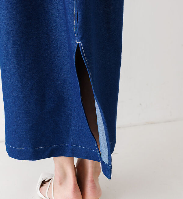 abahouse mavie「ジャージーデニムジャンパースカート」|ジャンパースカート|