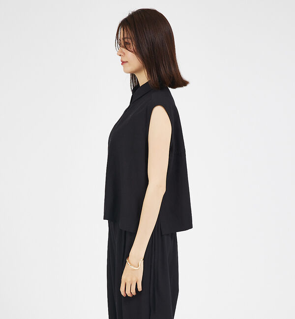 abahouse mavie「【セットアップ対応】レーヨンリネンノースリーブシャツ」|シャツ・ブラウス|