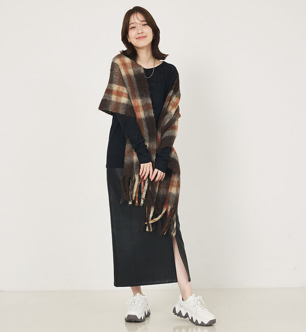 abahouse mavie「ウール混チェックストール」|マフラー|