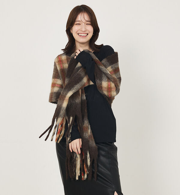 abahouse mavie「ウール混チェックストール」|マフラー|