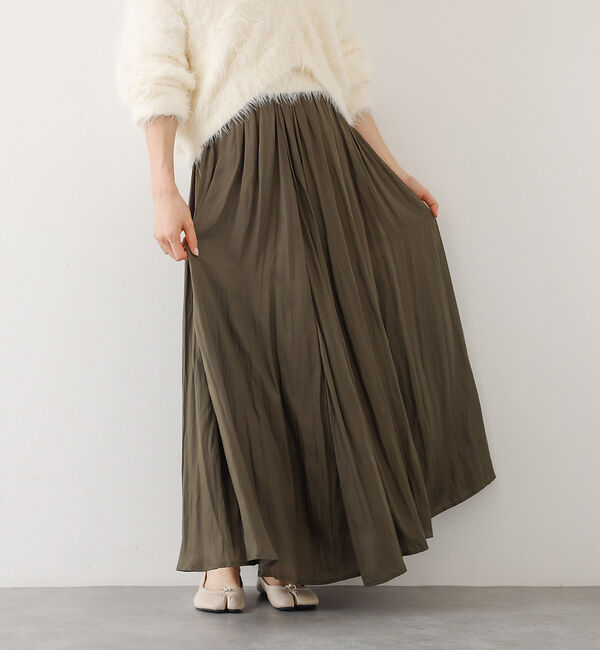 abahouse mavie「ヴィンテージサテンギャザースカート」|スカート|