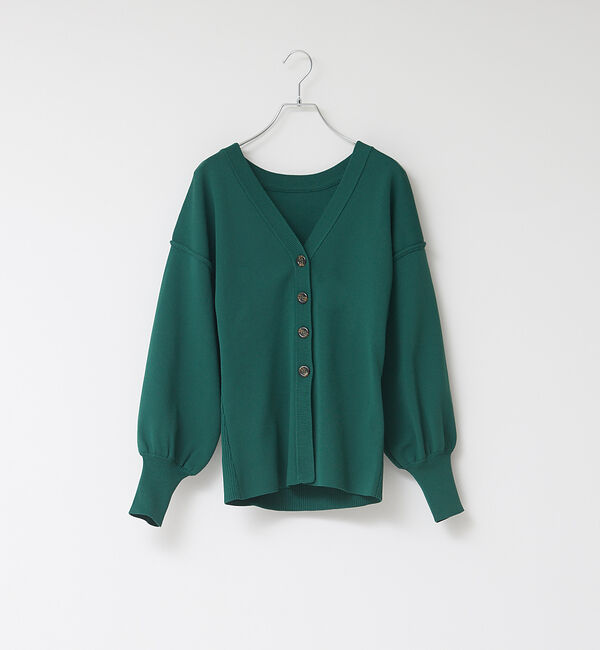 NOMINE「【前後着用可】2WAYセパレートレイヤード風プルオーバーカーディガン」|カーディガン|グリーン