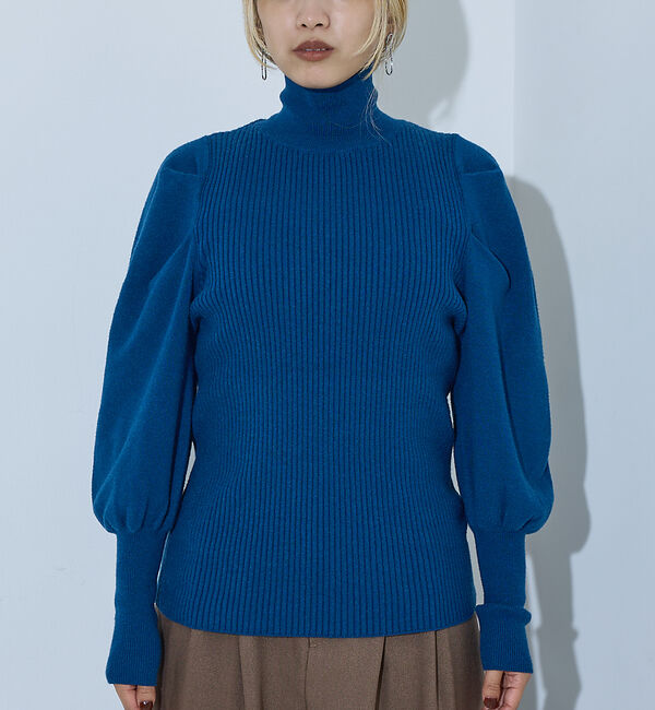 NOMINE「ボリュームスリーブタートルニット」|ニット・セーター|