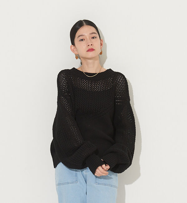 NOMINE「カノコメッシュ2WAYカーディガン」|カーディガン|ブラック