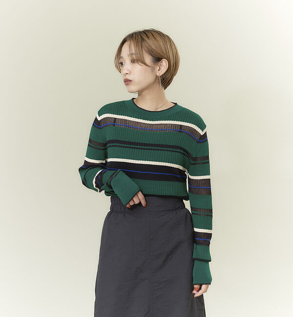 NOMINE「シアーボーダーニット」|ニット・セーター|