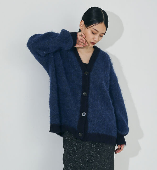 NOMINE「ウール混シャギーカーディガン」|カーディガン|ブルー