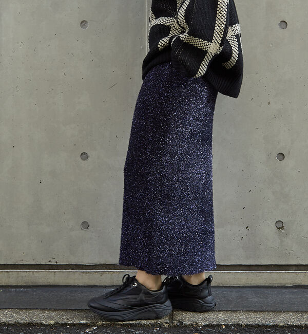 NOMINE「【セットアップ対応可】ラメシャギータイトニットスカート」|スカート|パープル
