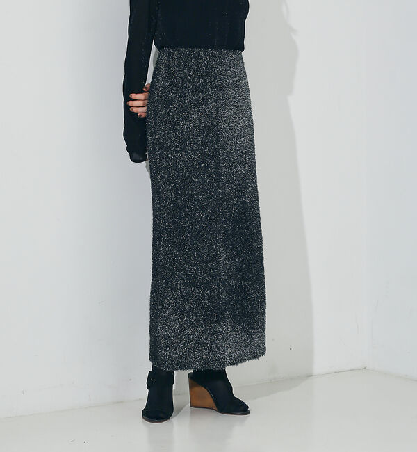 NOMINE「【セットアップ対応可】ラメシャギータイトニットスカート」|スカート|シルバー