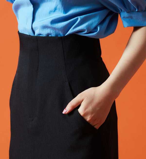 TIARA「麻調ハイウエストタイトスカート」|スカート|