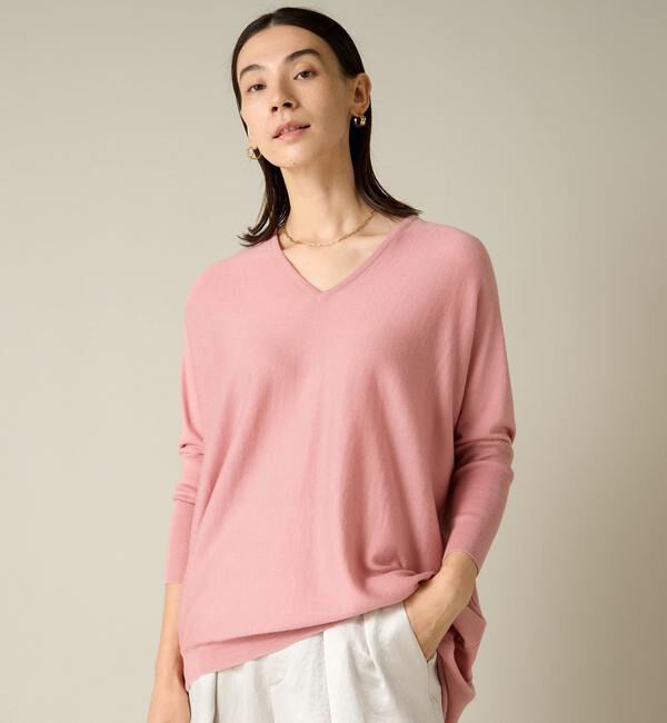 Liesse「前後Vドルマンニット」|ニット・セーター|ピンク
