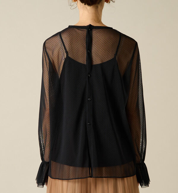 Liesse「チュールドット柄プルオーバー」|シャツ・ブラウス|