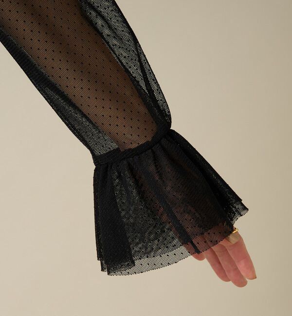 Liesse「チュールドット柄プルオーバー」|シャツ・ブラウス|