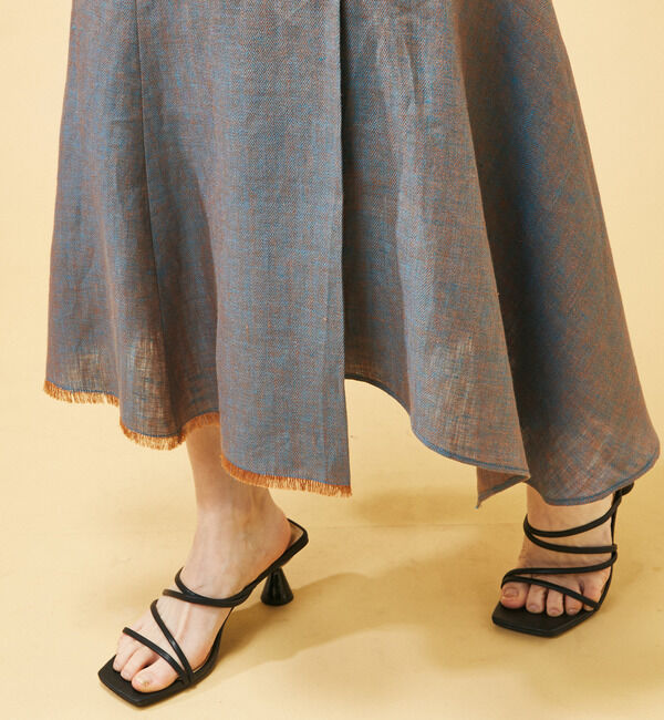 Soffitto「リネンヘリンボーンマーメイド変形スカート」|スカート|