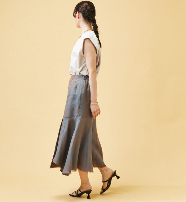 Soffitto「リネンヘリンボーンマーメイド変形スカート」|スカート|