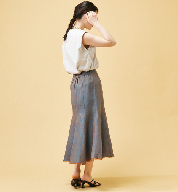 Soffitto「リネンヘリンボーンマーメイド変形スカート」|スカート|