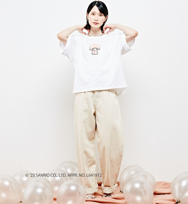 Soffitto「【マイスウィートピアノ＆マイメロディ&times;soffitto】サガラ刺しゅうワッペンTシャツ」|Tシャツ・カットソー|