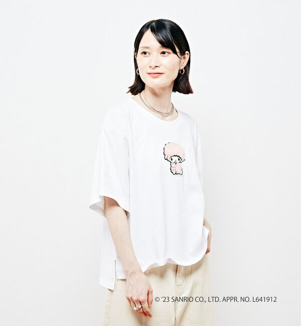 Soffitto「【マイスウィートピアノ＆マイメロディ&times;soffitto】サガラ刺しゅうワッペンTシャツ」|Tシャツ・カットソー|