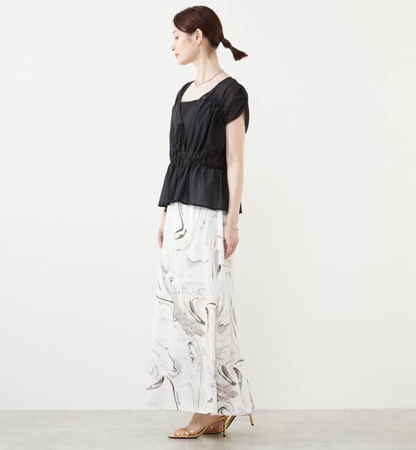 Soffitto「リボンギャザーブラウス」|シャツ・ブラウス|