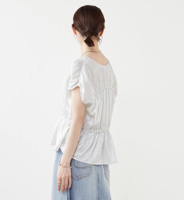 Soffitto「リボンギャザーブラウス」|シャツ・ブラウス|