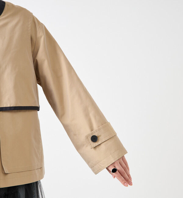 Soffitto「2枚着てる風配色パイピング短丈コート」|その他|