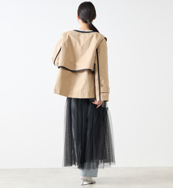 Soffitto「2枚着てる風配色パイピング短丈コート」|その他|