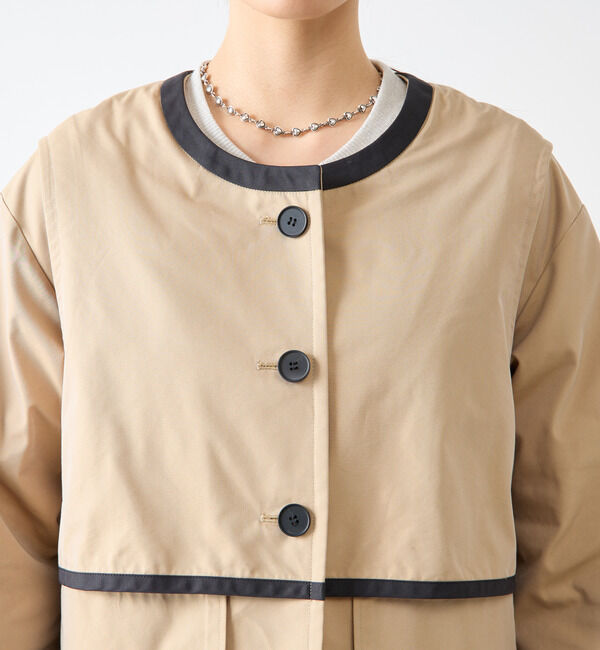 Soffitto「2枚着てる風配色パイピング短丈コート」|その他|