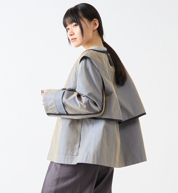 Soffitto「2枚着てる風配色パイピング短丈コート」|その他|