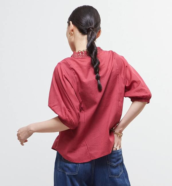 Soffitto「インド綿レース衿ブラウス」|シャツ・ブラウス|