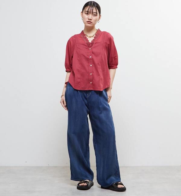 Soffitto「インド綿レース衿ブラウス」|シャツ・ブラウス|