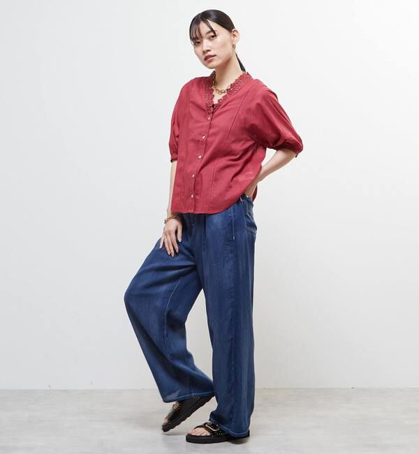 Soffitto「インド綿レース衿ブラウス」|シャツ・ブラウス|