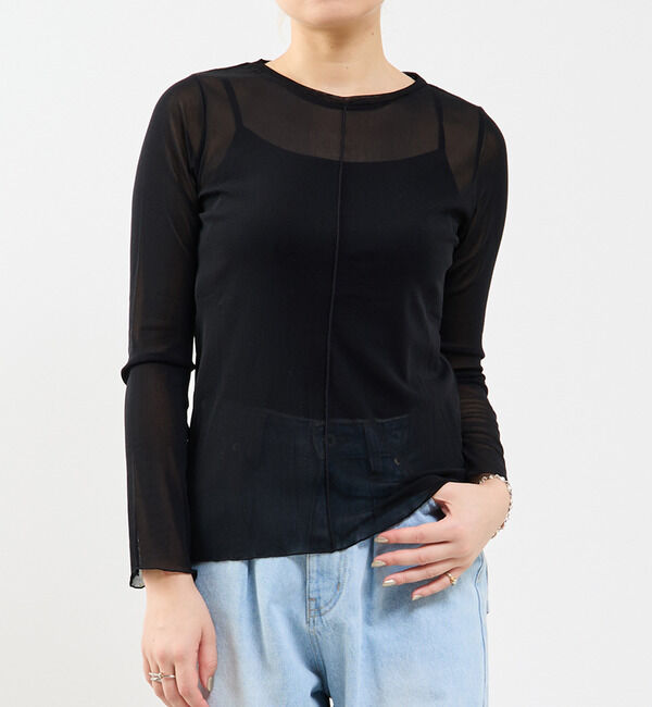 Soffitto「チュールシアープルオーバー」|Tシャツ・カットソー|ブラック