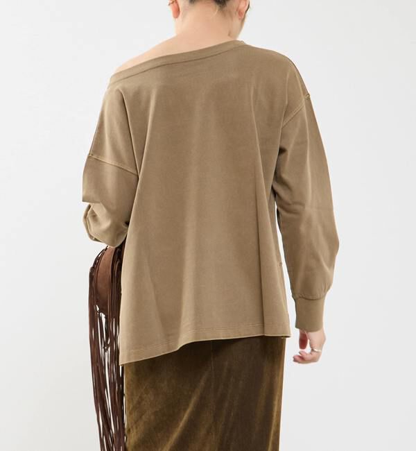 Soffitto「ボートネックピグメント染めプルオーバー」|Tシャツ・カットソー|