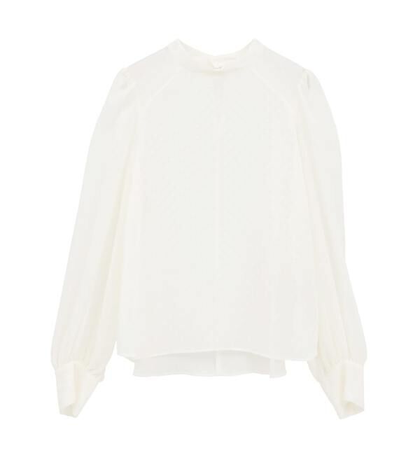 Soffitto「カットジャカードシアーパフスリーブブラウス」|シャツ・ブラウス|