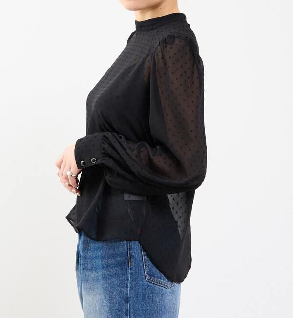 Soffitto「カットジャカードシアーパフスリーブブラウス」|シャツ・ブラウス|