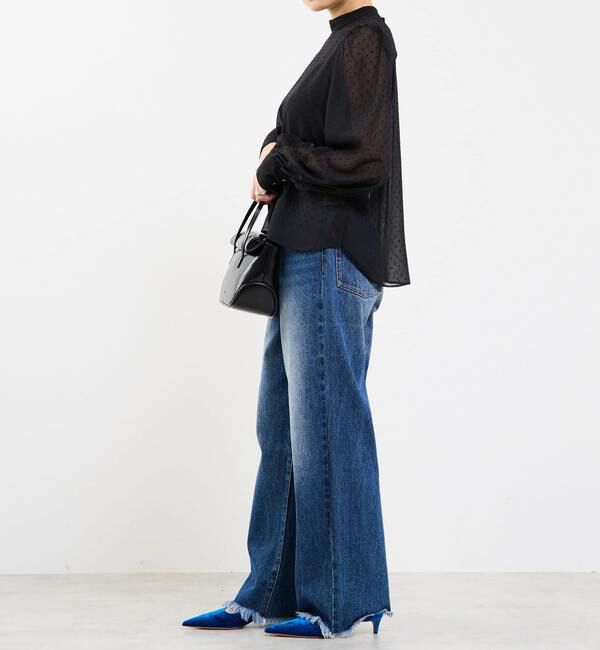 Soffitto「カットジャカードシアーパフスリーブブラウス」|シャツ・ブラウス|