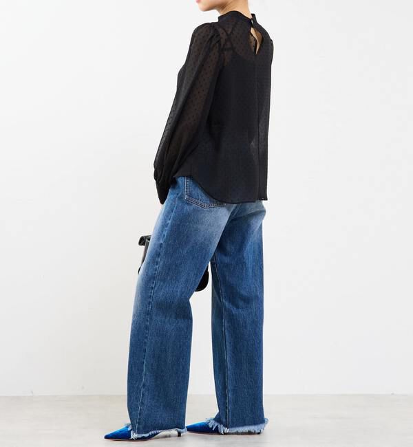 Soffitto「カットジャカードシアーパフスリーブブラウス」|シャツ・ブラウス|