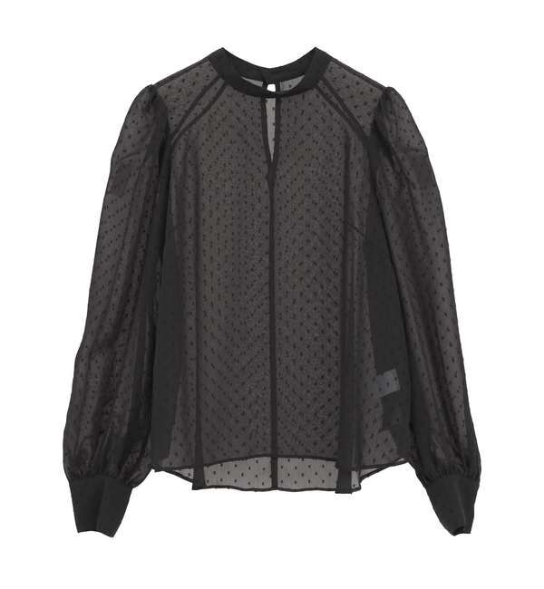 Soffitto「カットジャカードシアーパフスリーブブラウス」|シャツ・ブラウス|