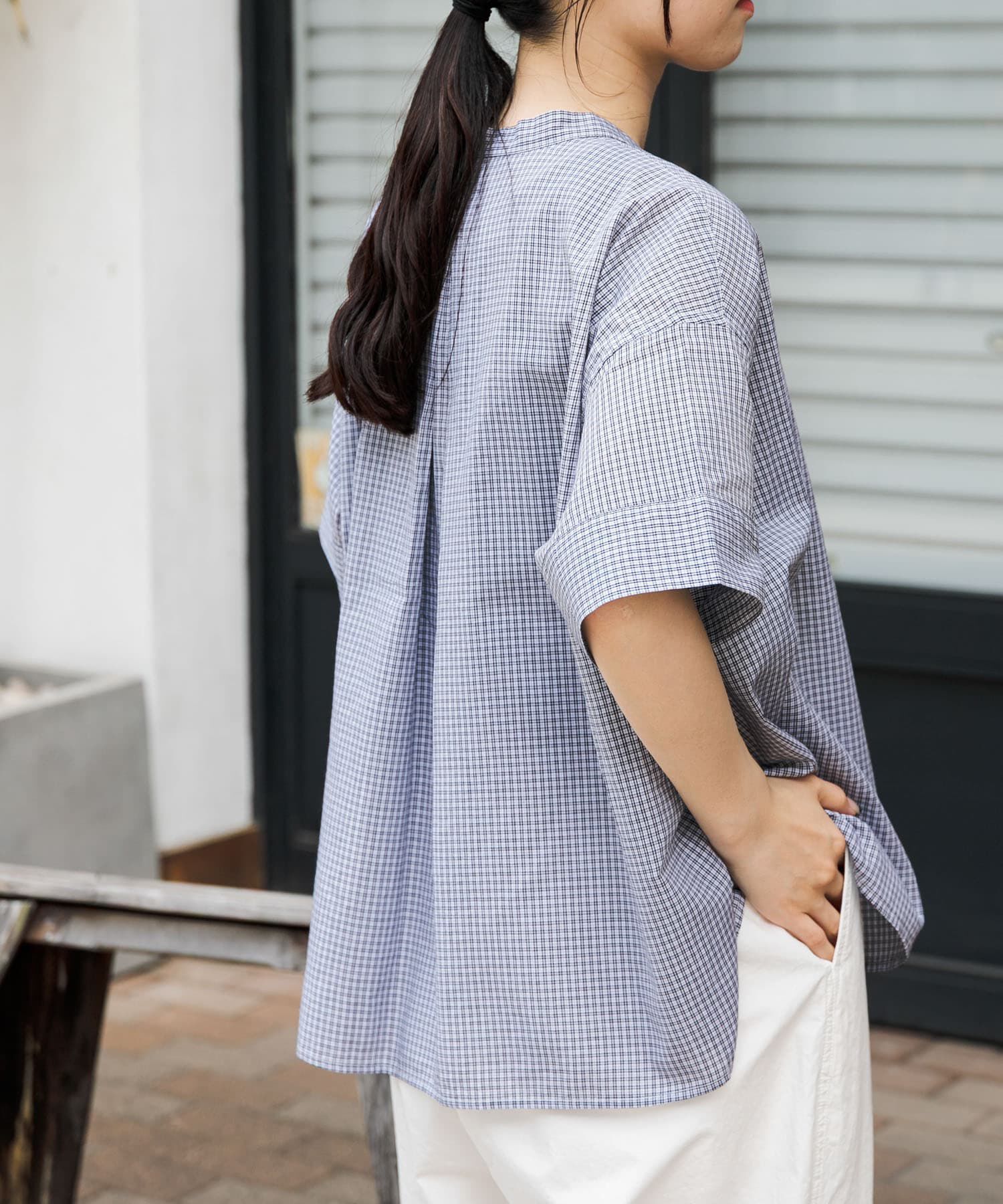 URBAN RESEARCH DOORS「FORK&SPOON　ワイド5分袖シャツ」|シャツ・ブラウス|