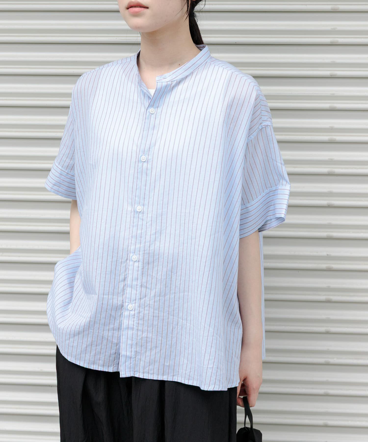 URBAN RESEARCH DOORS「FORK&SPOON　ワイド5分袖シャツ」|シャツ・ブラウス|