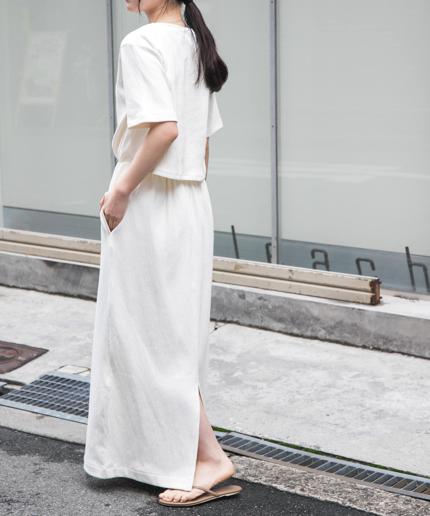 URBAN RESEARCH DOORS「FORK&SPOON　バックレイヤードカットソーワンピース」|ワンピース|