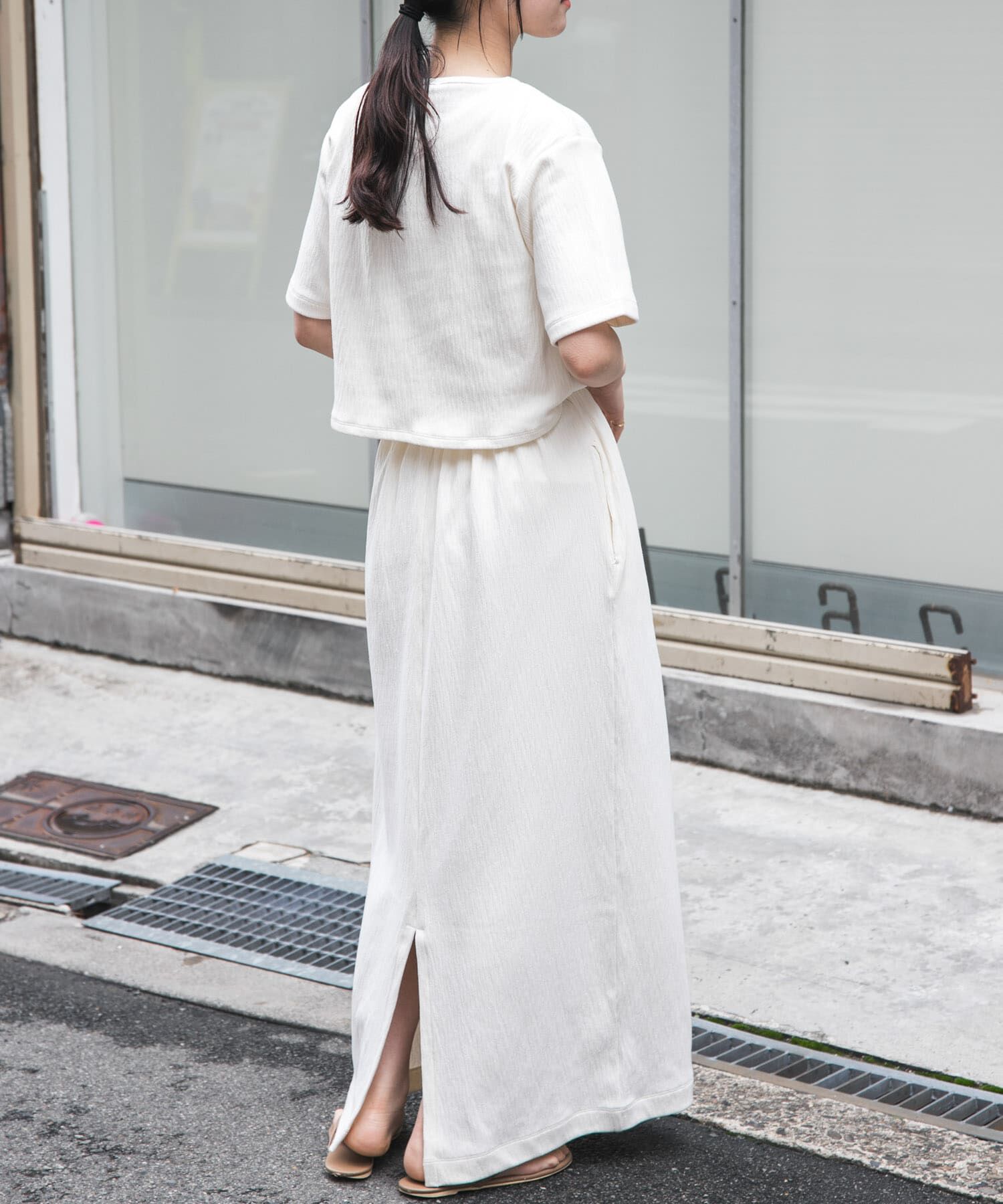 URBAN RESEARCH DOORS「FORK&SPOON　バックレイヤードカットソーワンピース」|ワンピース|