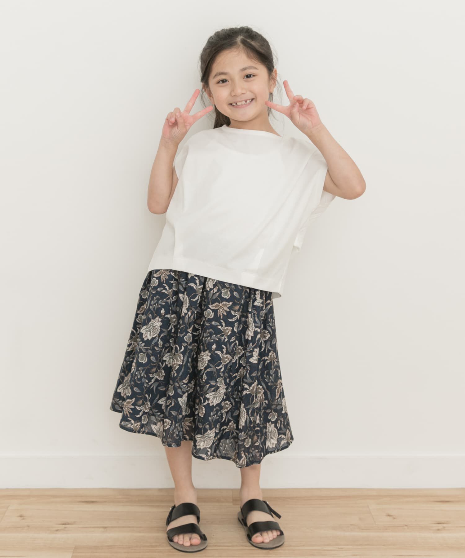 URBAN RESEARCH DOORS「『親子リンク』オリエンタルプリントギャザースカート(KIDS)」|その他|
