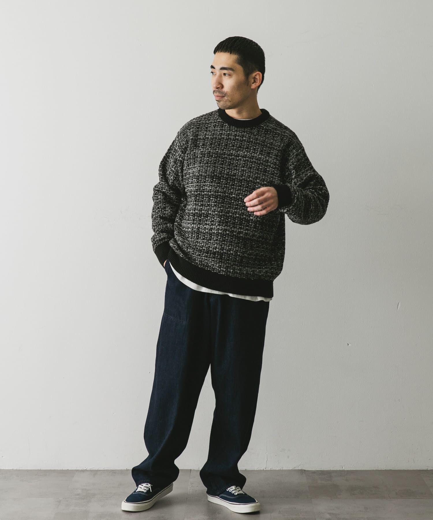 URBAN RESEARCH DOORS「ツイードライク ジャガードニット」|ニット・セーター|