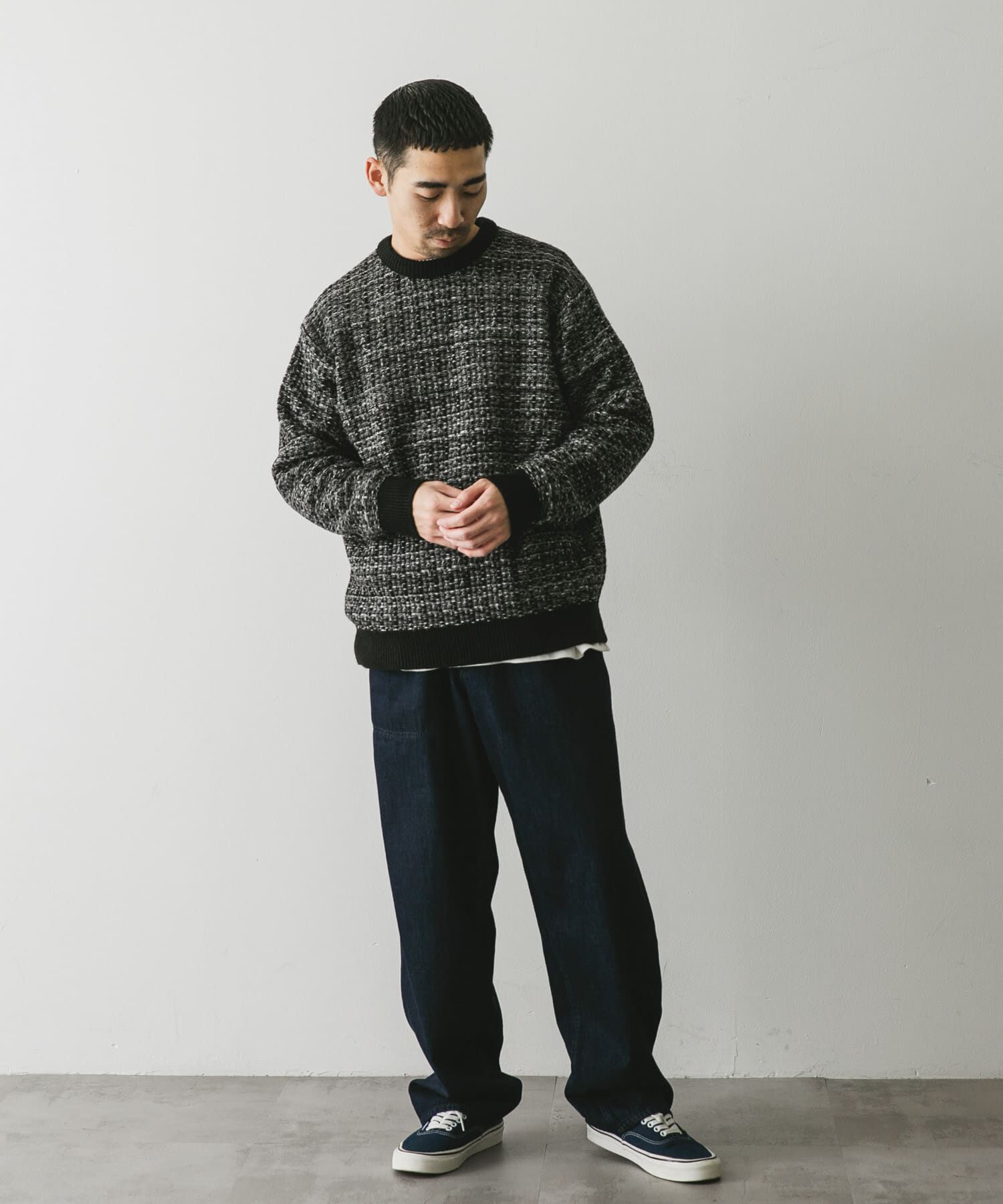 URBAN RESEARCH DOORS「ツイードライク ジャガードニット」|ニット・セーター|