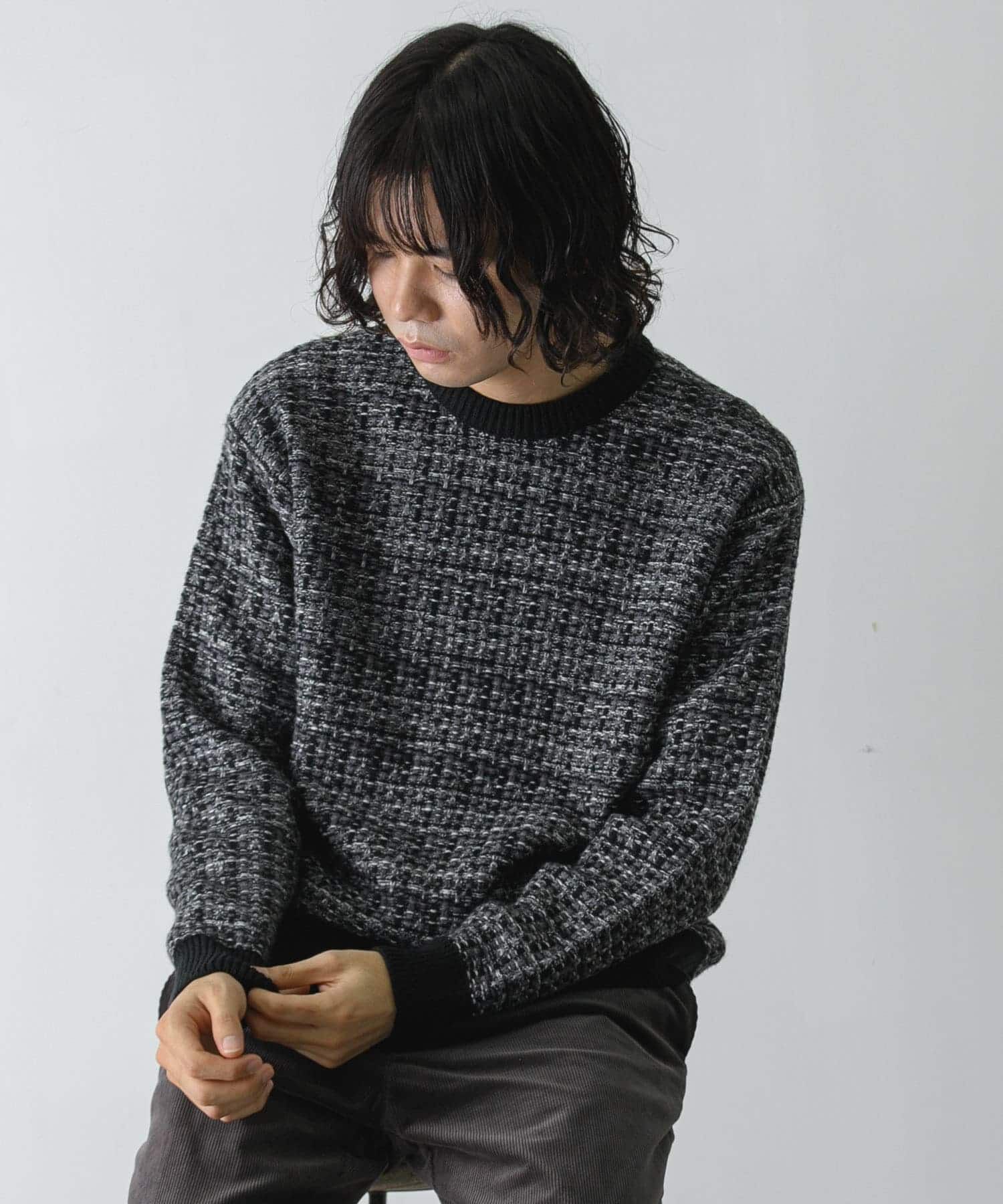 URBAN RESEARCH DOORS「ツイードライク ジャガードニット」|ニット・セーター|
