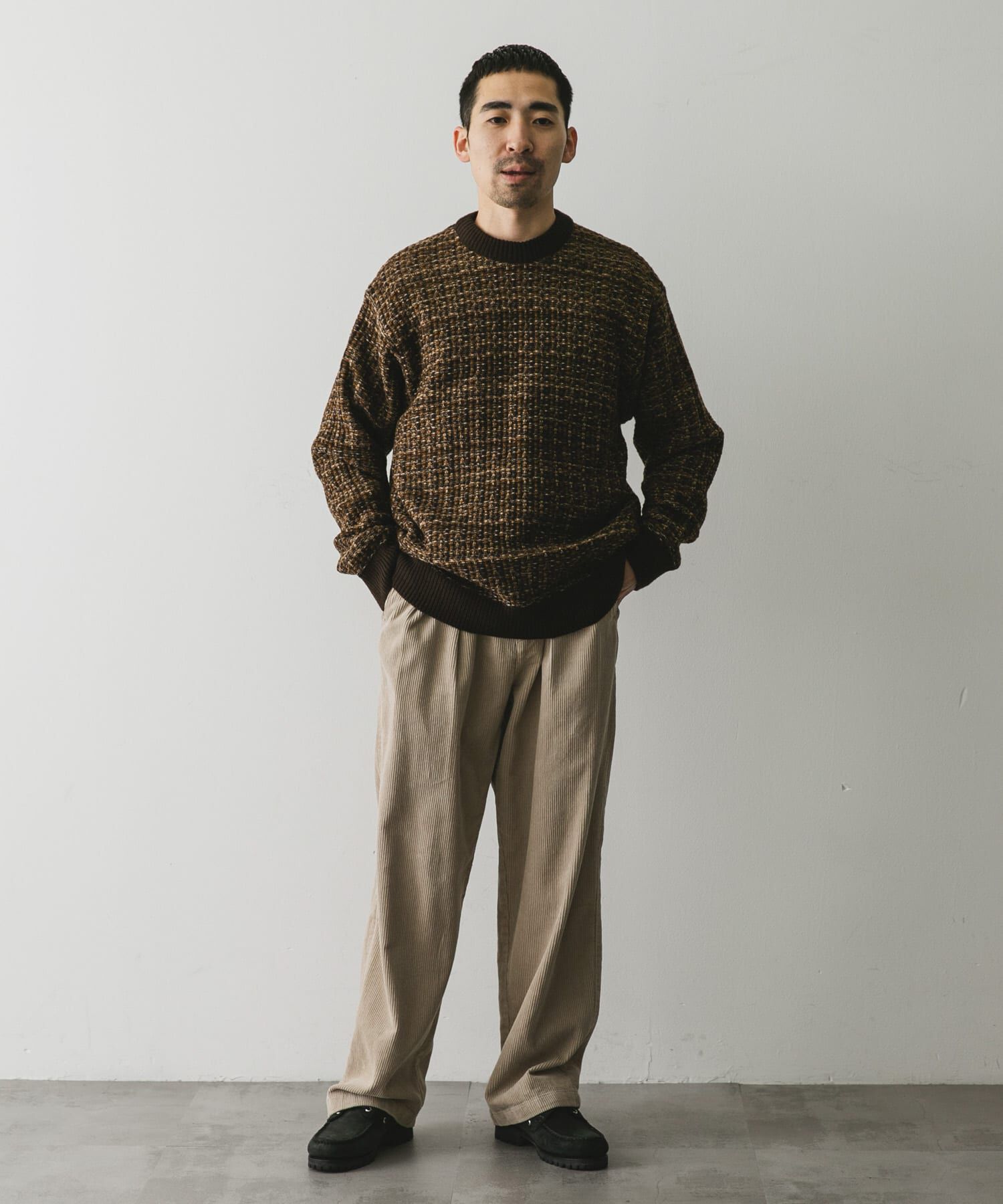 URBAN RESEARCH DOORS「ツイードライク ジャガードニット」|ニット・セーター|