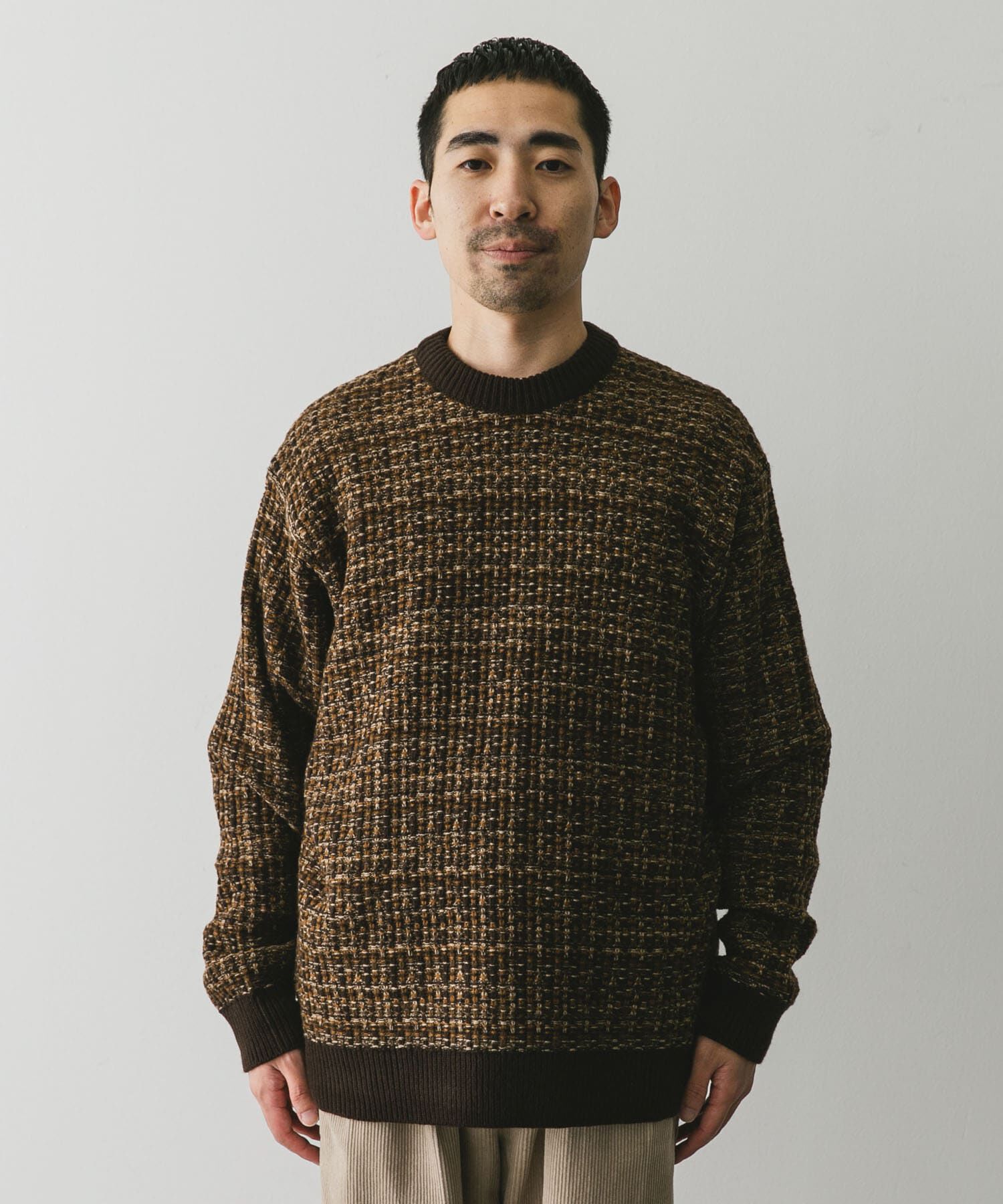 URBAN RESEARCH DOORS「ツイードライク ジャガードニット」|ニット・セーター|