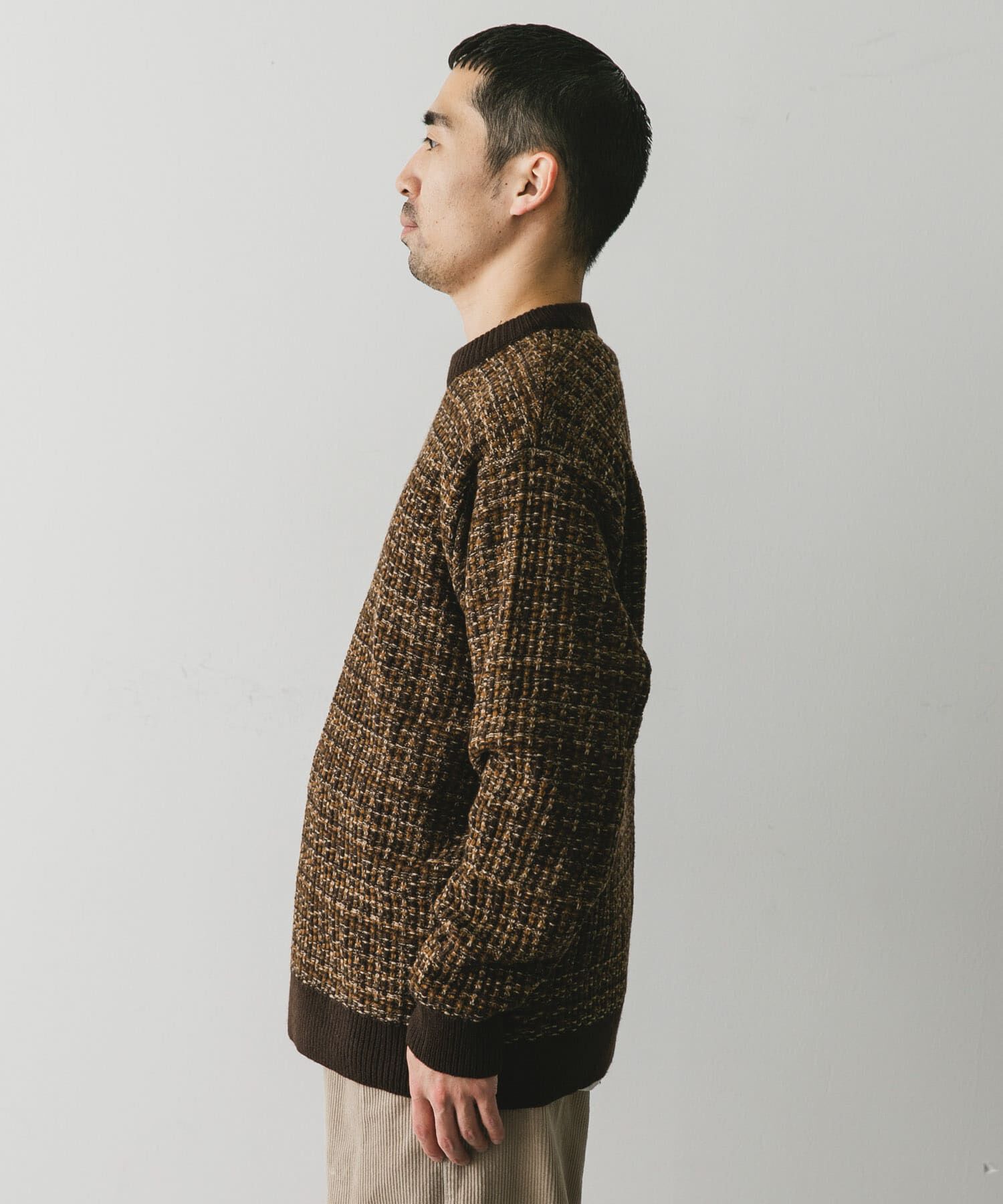 URBAN RESEARCH DOORS「ツイードライク ジャガードニット」|ニット・セーター|